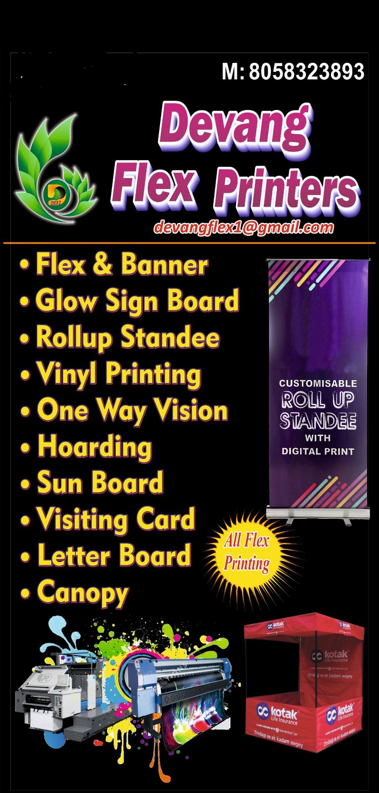 All services — flex, glow sign, standee, vinyl & more