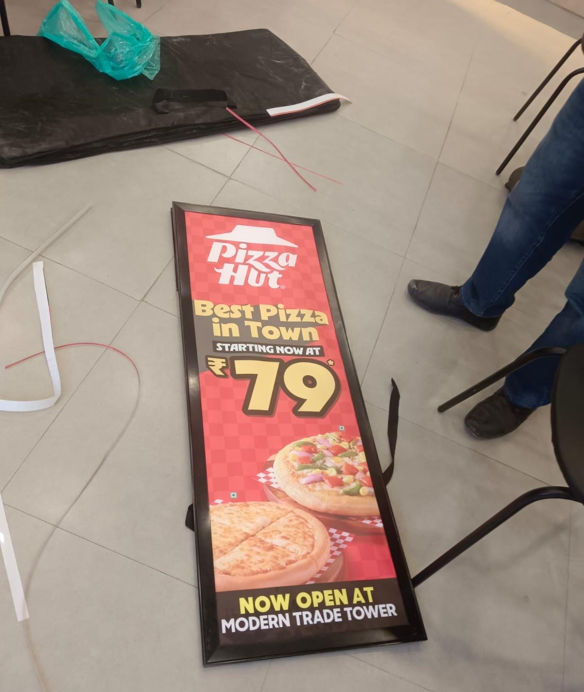 Pizza Hut backlit promo board